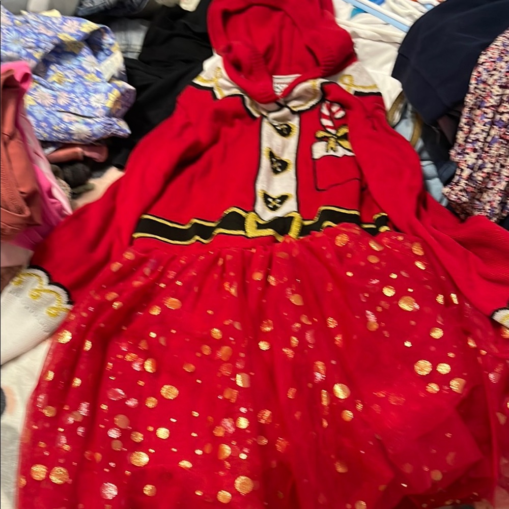 Red Kids Costume with Gold Accents